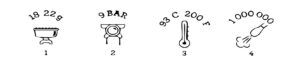 Iconos representativos de las características clave de la máquina Sage Bambino