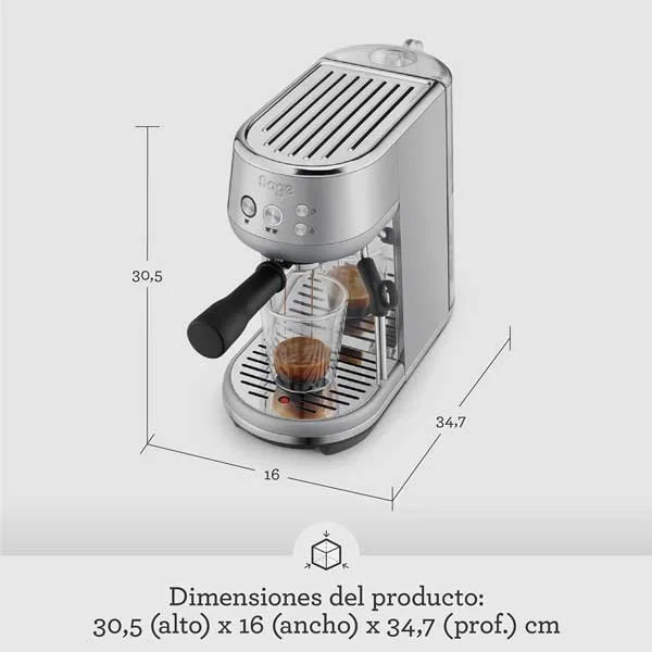 Dimensiones compactas de la Sage Bambino en una cocina moderna