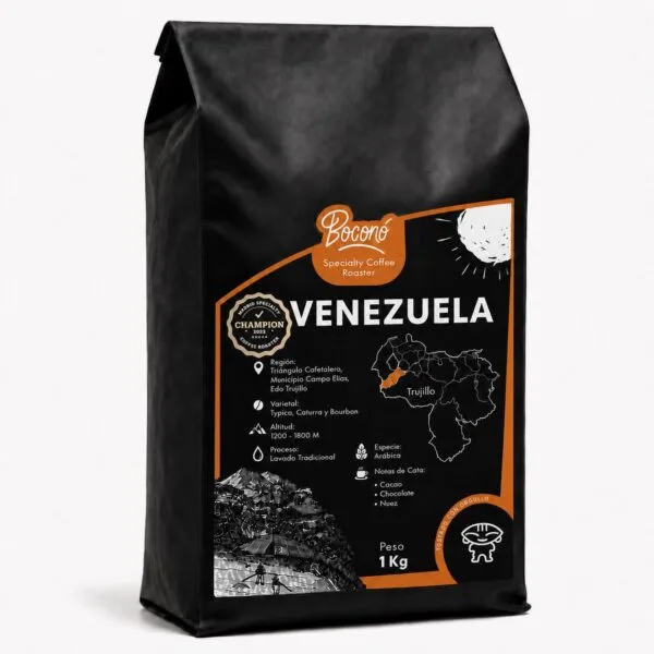 Venezuela Campo Elías 1 kg café de especialidad de Venezuela con notas de cacao chocolate y nuez
