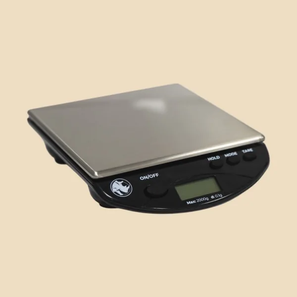 Rhino Bench Scale RCGPORT2KG vista de frente sobre fondo arena